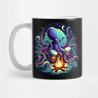 Octopus playing drums Percussive Sea Symphony Mug